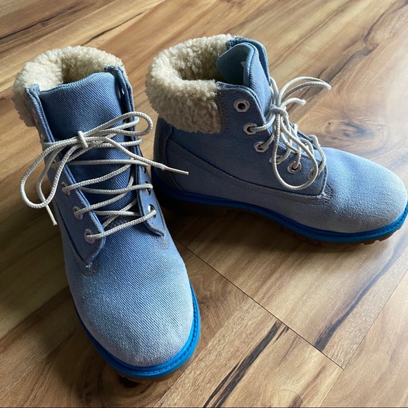 Timberland Just Don Denim Faux Shearling Boots - Picture 11 of 15